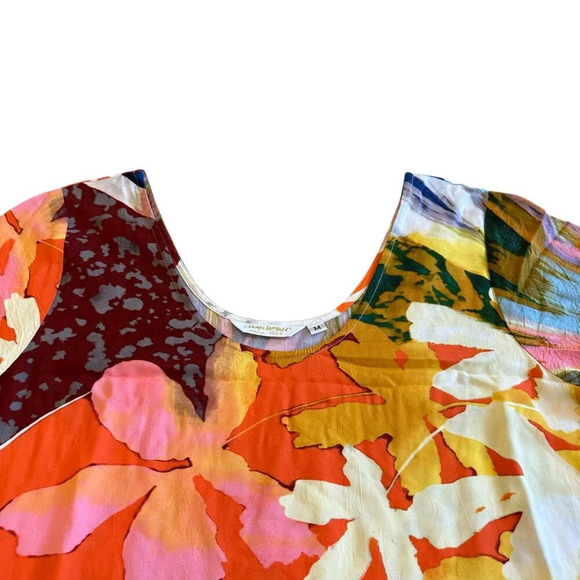 Jams World Tuileires W329-TUIL Floral Print Dress Ruffle Shift Size Medium Women - Picture 2 of 12